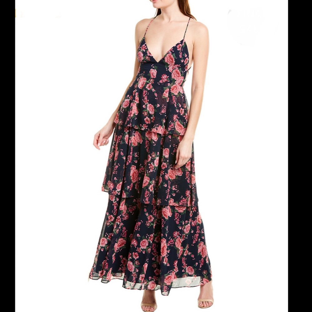 Fame & Partners Wyatt Floral Tiered Dress Size 6